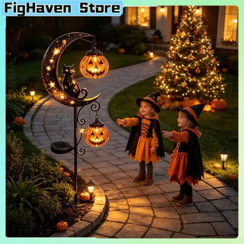 Outdoor Lighting Yard Stakes - Halloween Solar Garden Stake Light Moon