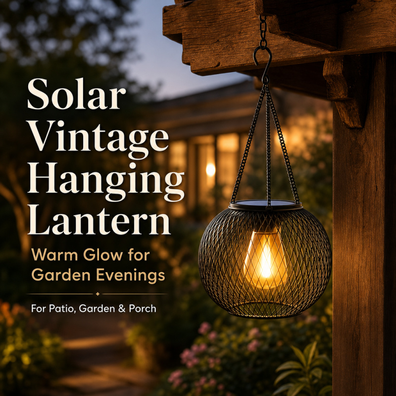 Outdoor Lighting For Backyard - Solar Powered LED Hanging Floor Lamp