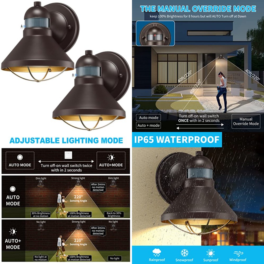 Outdoor Lighting Solar - 2 Pack Motion Sensor Outdoor LED