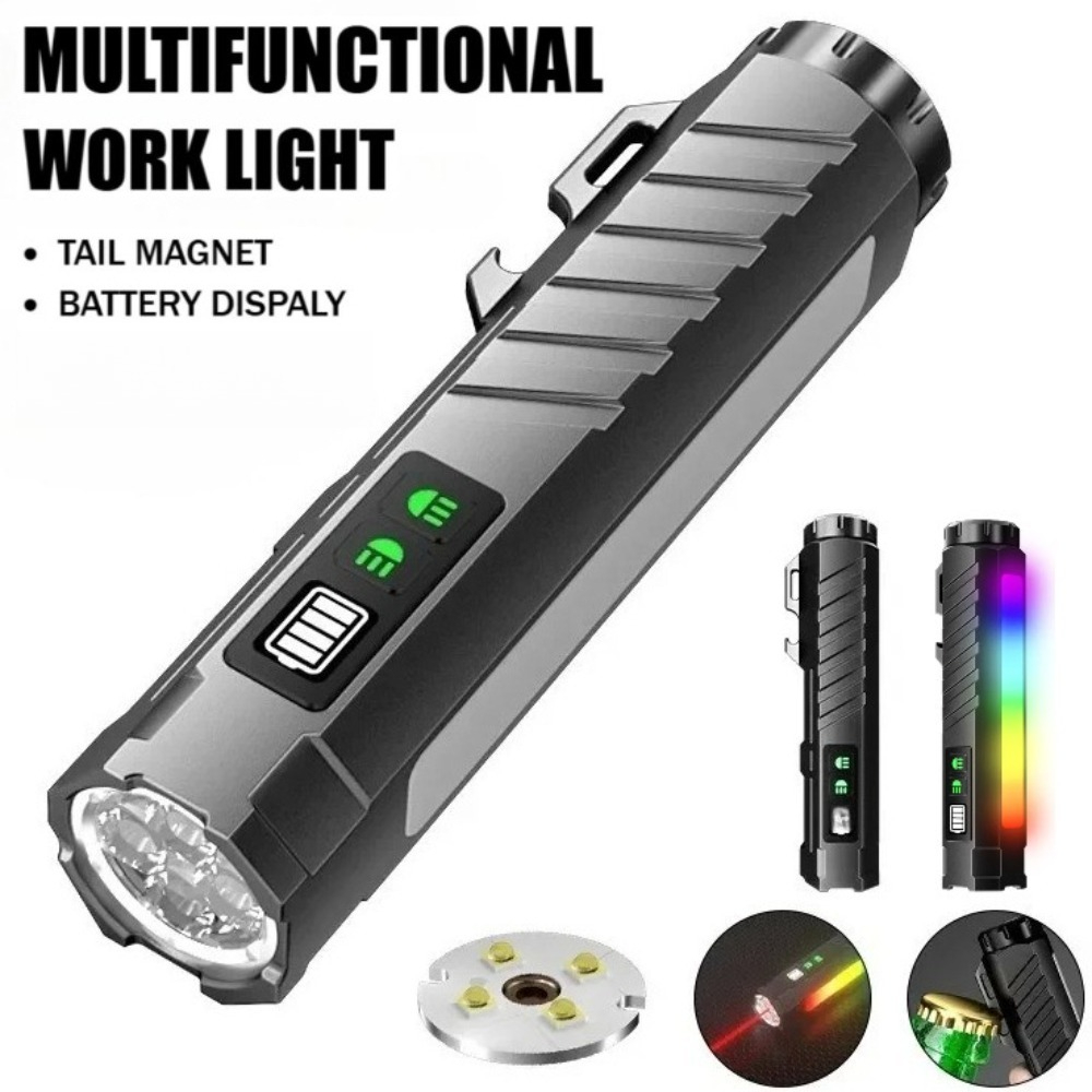 Outdoor Lighting Landscape - Multifunctional Strong Light LED Flashlight Rechargeable