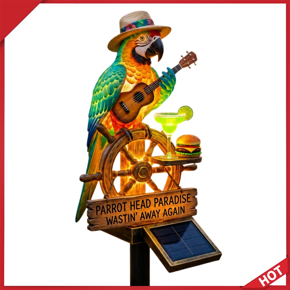 Outdoor Lighting For Backyard - Solar-Powered Outdoor Parrot Stake Light Decorative