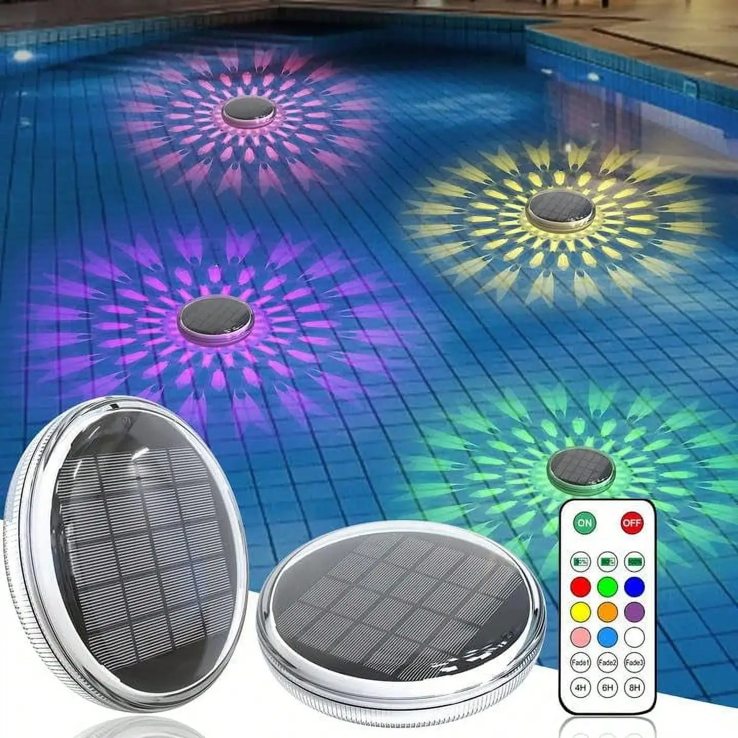 Pond Light Submersible - Solar Floating Pool Light, IP67 Waterproof