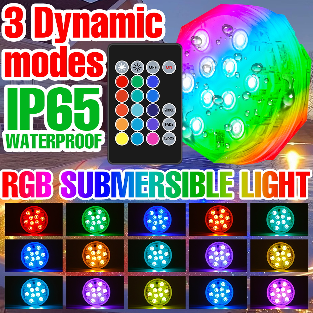 Pond Light Submersible - LED Underwater Light RGB Submersible Lamp