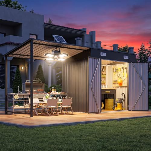 6x4FT Outdoor Storage Shed & H - Outdoor Lighting Solar review and price