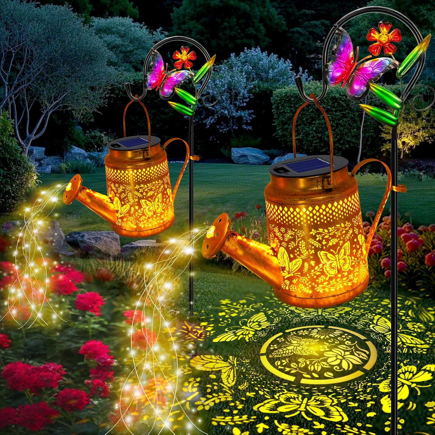2 Pack Big Solar Butterfly Wat - Outdoor Lighting For Backyard review and price