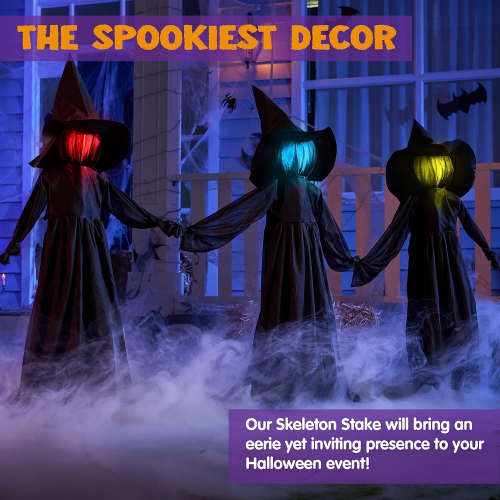 3 Pack 51'' Halloween Witch De - Outdoor Lighting Yard Stakes review and price