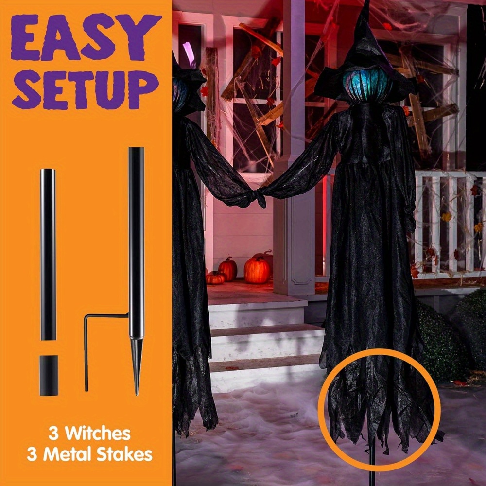 3 Pack 51'' Halloween Witch De - Outdoor Lighting Yard Stakes review and price