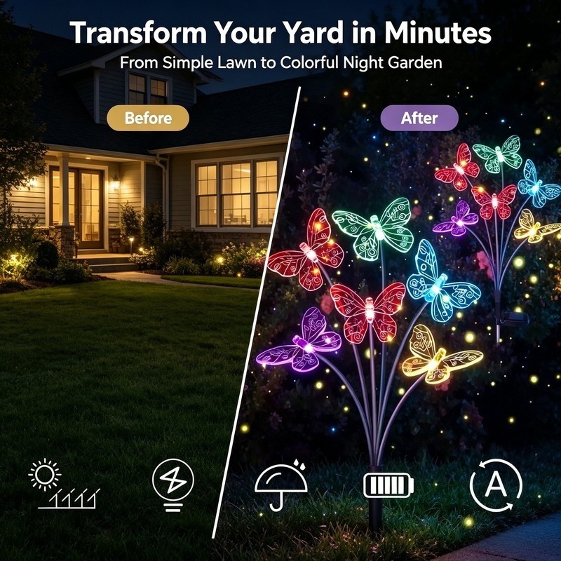 Solar Powered Butterfly Lights - Outdoor Lighting Solar review and price