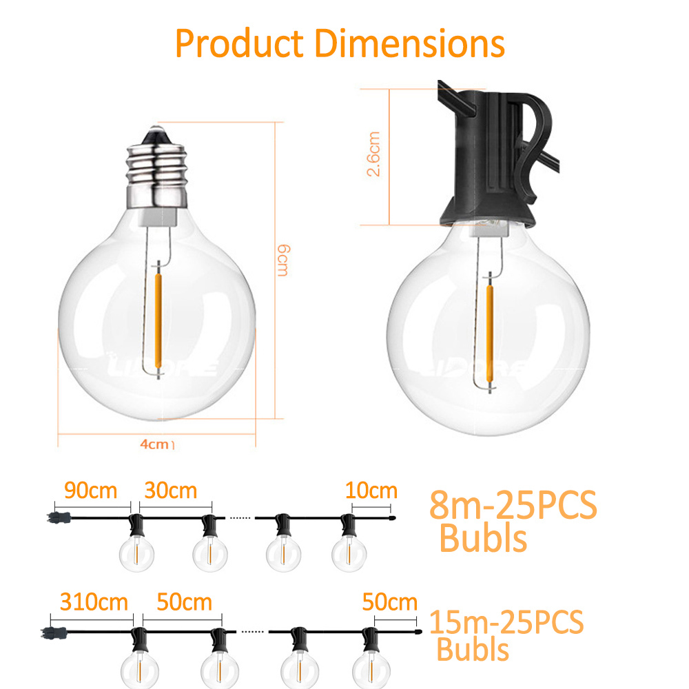 8M/15M G40 Globe String Lights - Outdoor Lighting For Backyard review and price