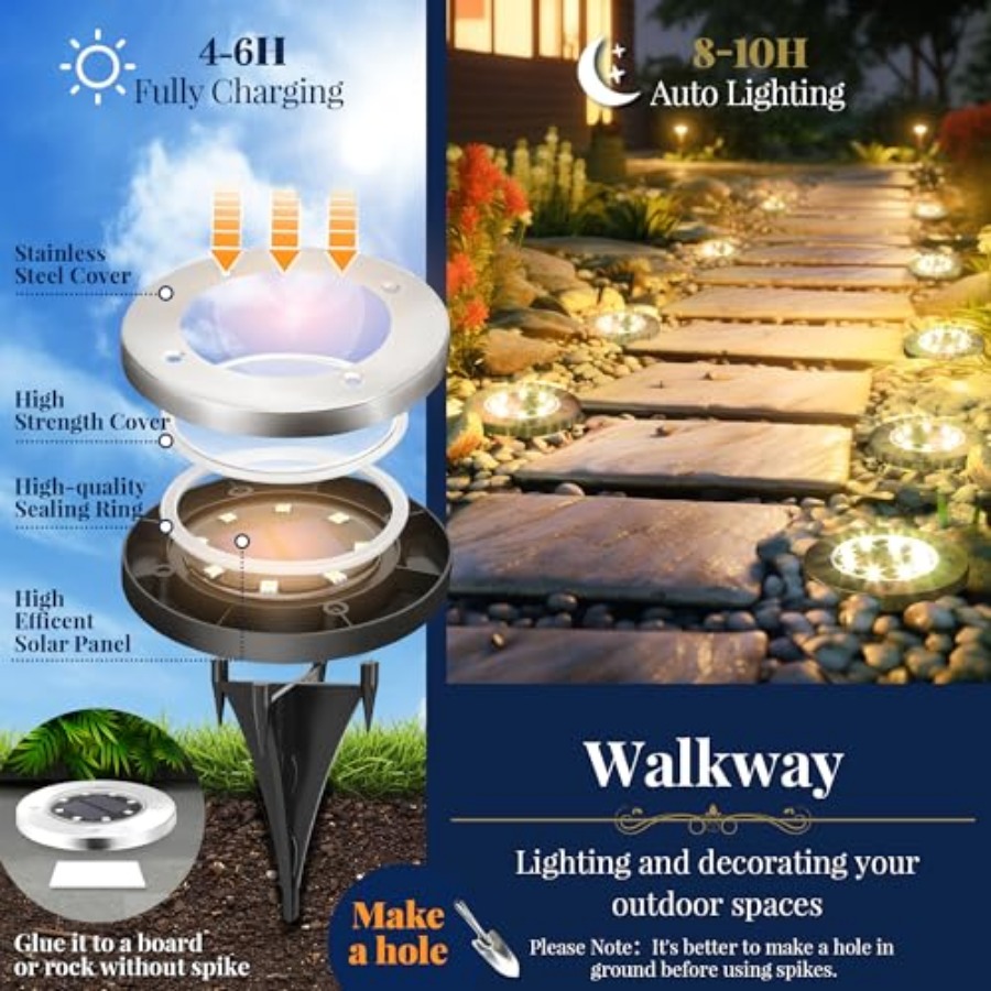 Solar Ground Lights Solar Ligh - Outdoor Lighting Landscape review and price
