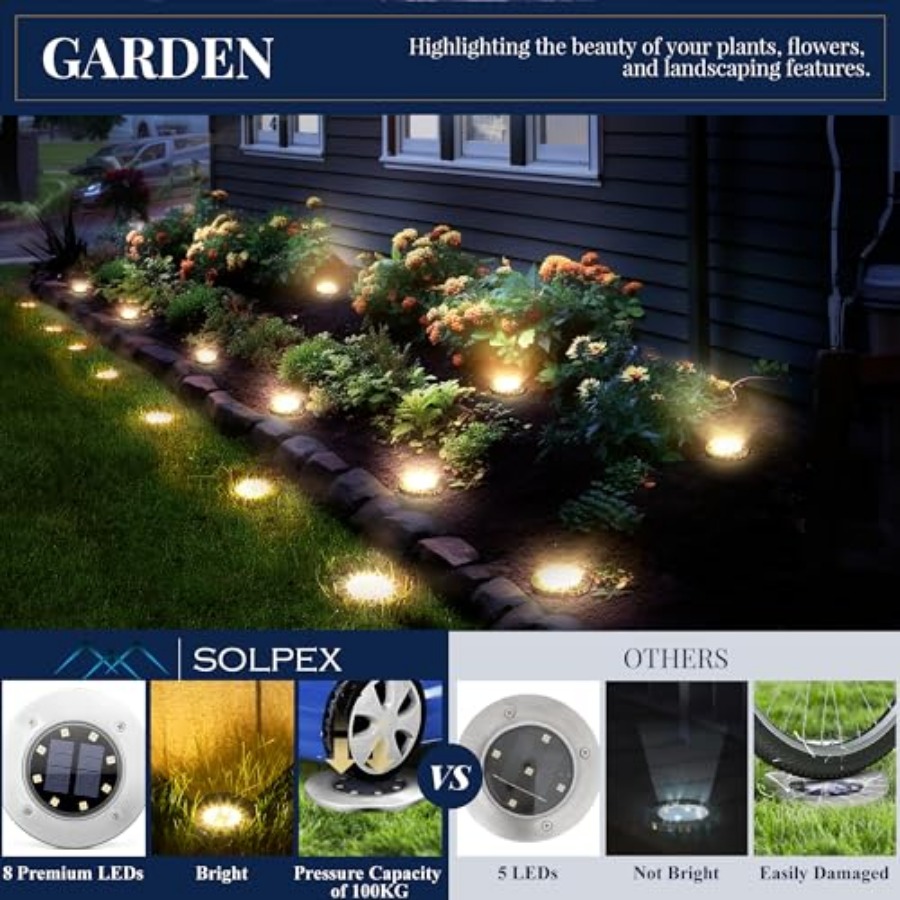 Solar Ground Lights Solar Ligh - Outdoor Lighting Landscape review and price
